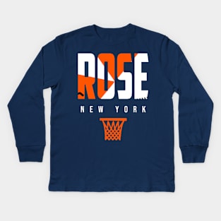 Rose New York Basketball Warmup Kids Long Sleeve T-Shirt